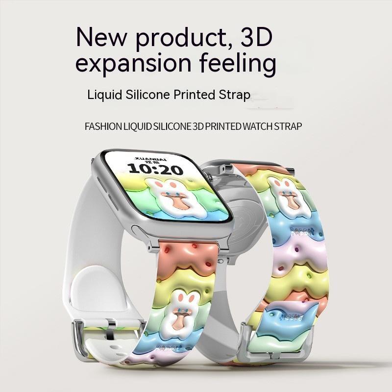 Apple Watch Smart Silicone Print Strap Collection for Sports and Style - Teleplus apple watch smart sports silicon