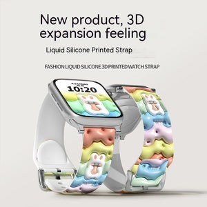 Apple Watch Smart Silicone Print Strap Collection for Sports and Style - Teleplus apple watch smart sports silicon