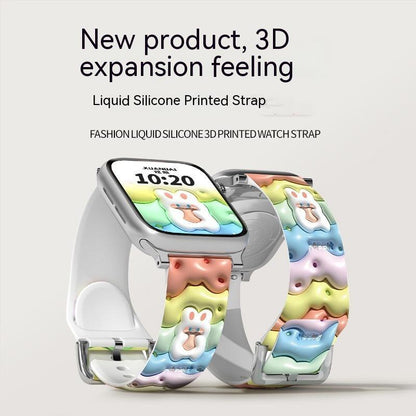 Apple Watch Smart Silicone Print Strap Collection for Sports and Style - Teleplus apple watch smart sports silicon