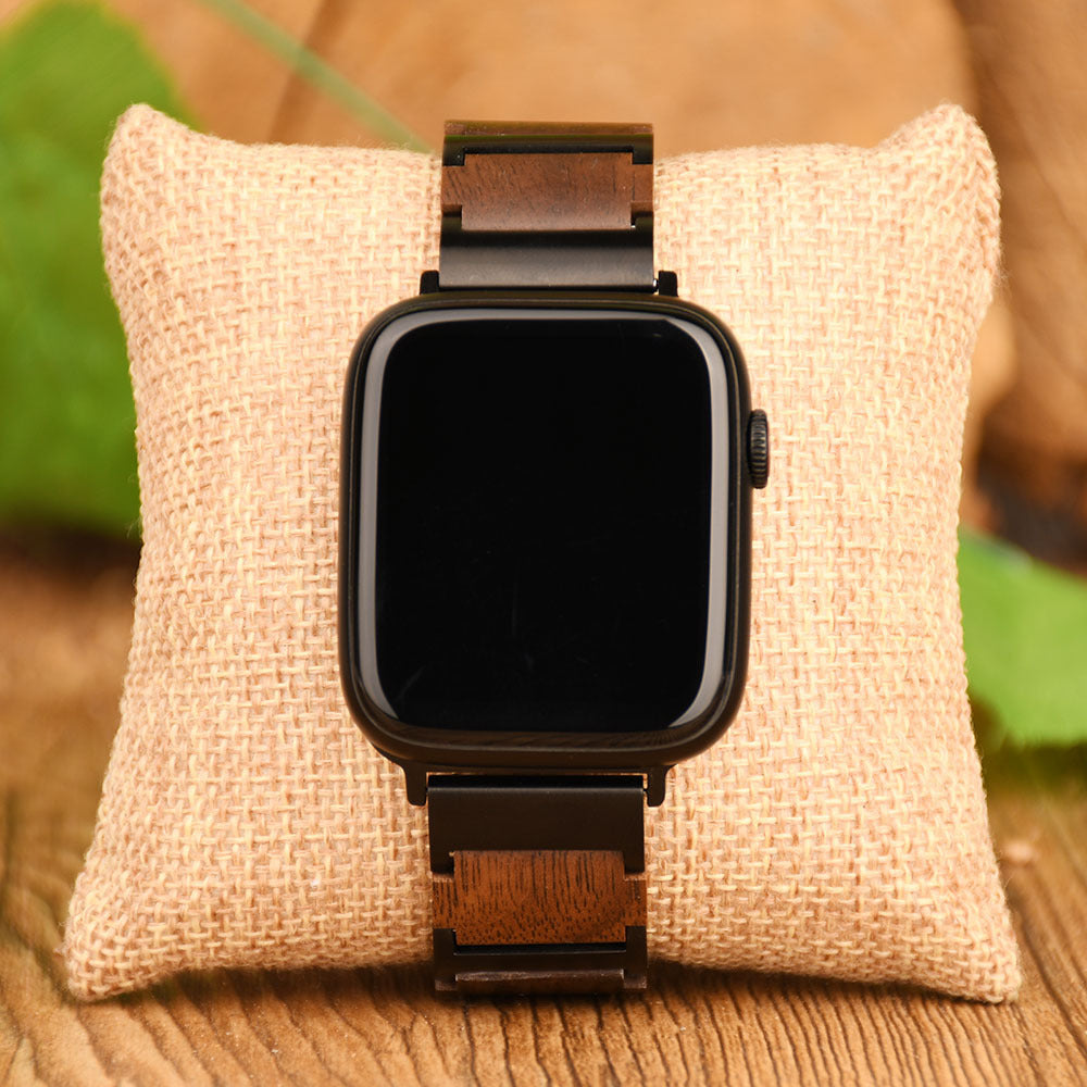 Apple Watch Strap with Butterfly Clasp for Carving Writing Wood Style Smart - Teleplus carve writing wood strap smart