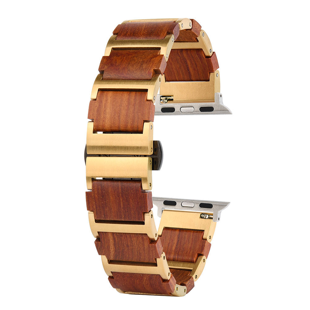 Apple Watch Strap with Butterfly Clasp for Carving Writing Wood Style Smart - Teleplus carve writing wood strap smart