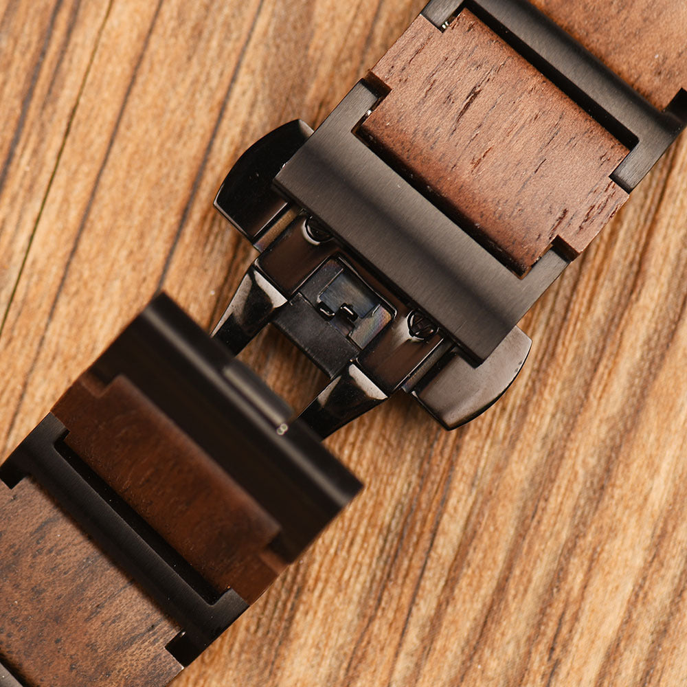 Apple Watch Strap with Butterfly Clasp for Carving Writing Wood Style Smart - Teleplus carve writing wood strap smart