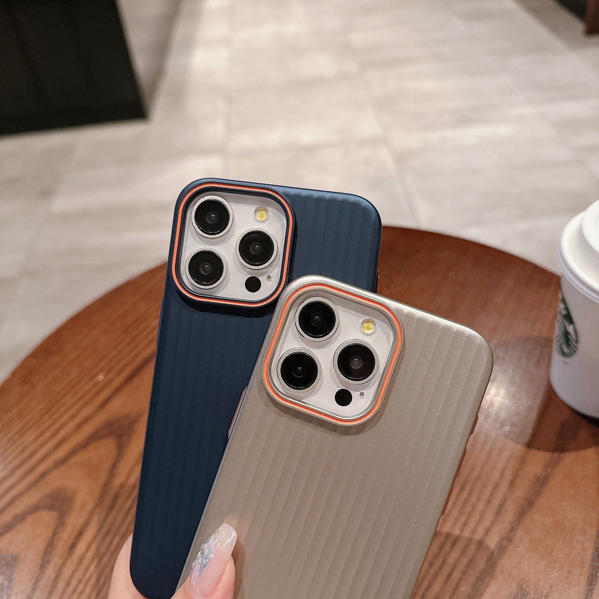 Applicable Frosted Corrugated Phone Case in Dark Purple and Silver Colors - applicable frosted corrugated phone case