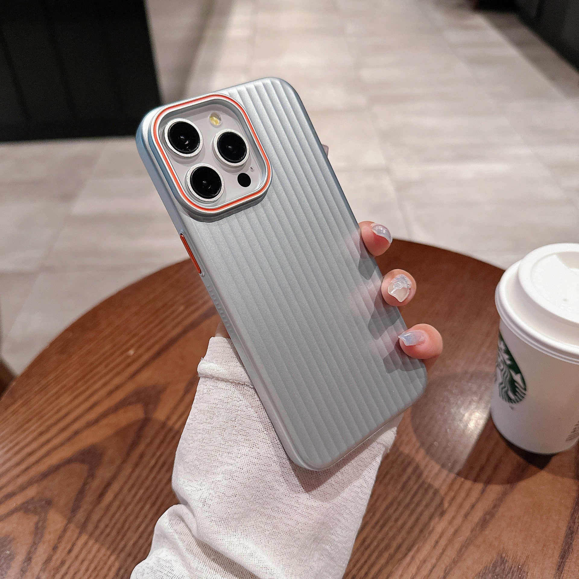 Applicable Frosted Corrugated Phone Case in Dark Purple and Silver Colors - applicable frosted corrugated phone case