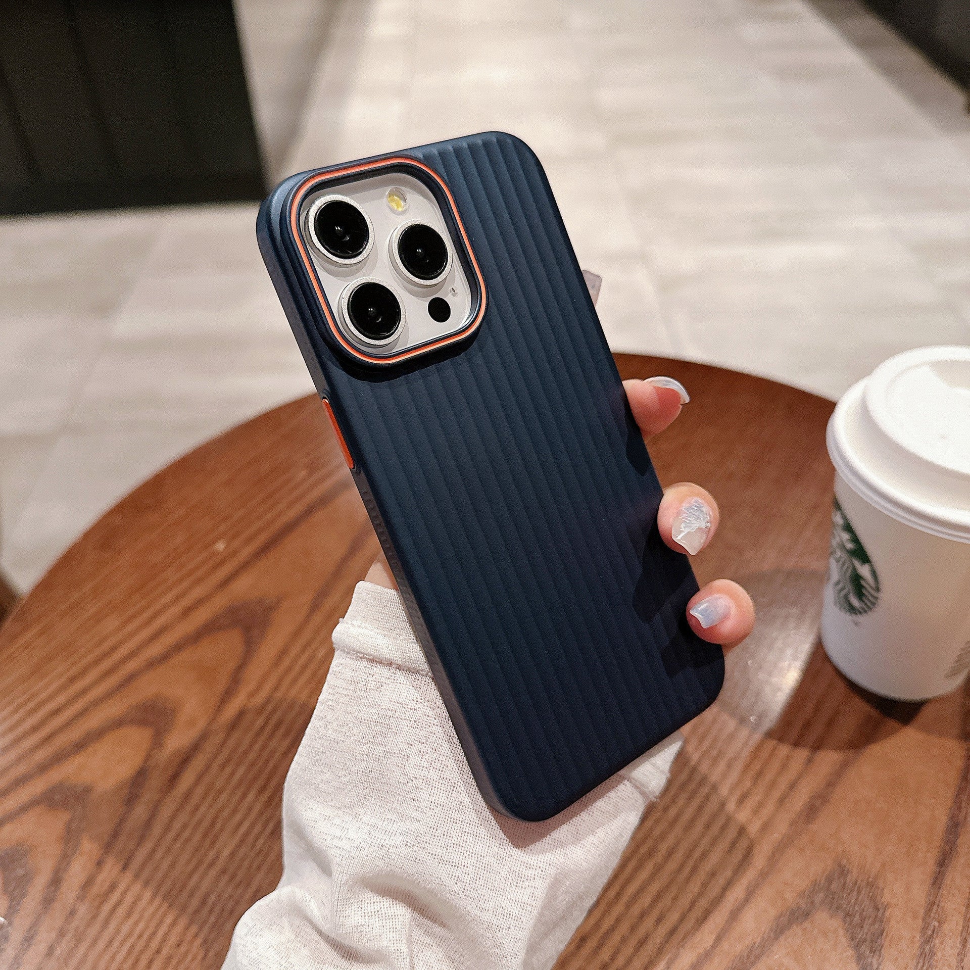 Applicable Frosted Corrugated Phone Case in Dark Purple and Silver Colors - applicable frosted corrugated phone case