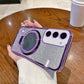 Applicable Phone Case Magnetic Mirror Bracket Protective Sleeve - Glitter Magnetic Suction Phone Case with Mirror Sleeve