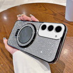 6D Glitter Magnetic Suction Mirror Bracket in Black Pink Purple for Phones the United States - Phone Case with Sleeve