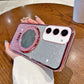 Applicable Phone Case Magnetic Mirror Bracket Protective Sleeve - Glitter Magnetic Suction Phone Case with Mirror Sleeve