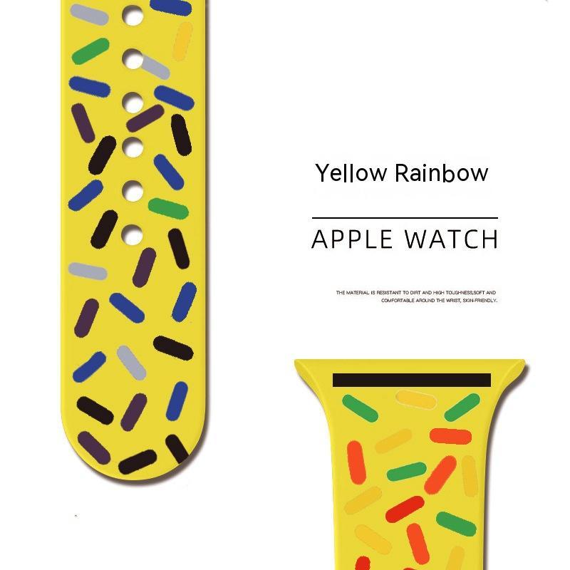 Applicable Silicone Strap for Smart Watch Rainbow Collection with Color Options - applicable silicone strap smart watch