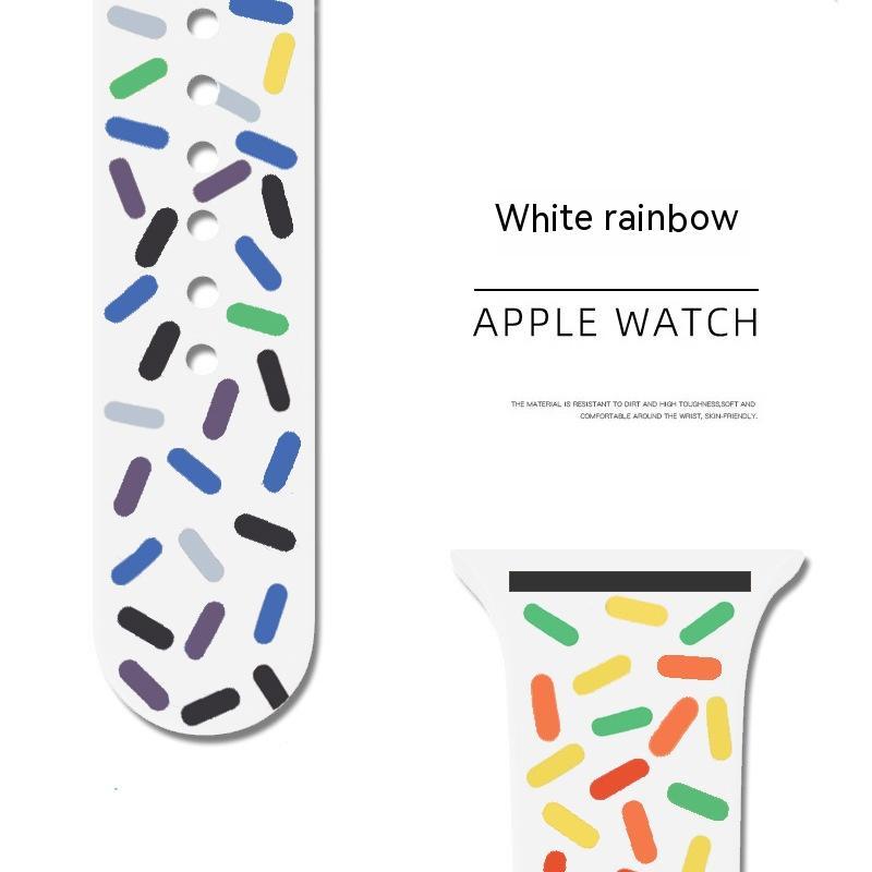 Applicable Silicone Strap for Smart Watch Rainbow Collection with Color Options - applicable silicone strap smart watch