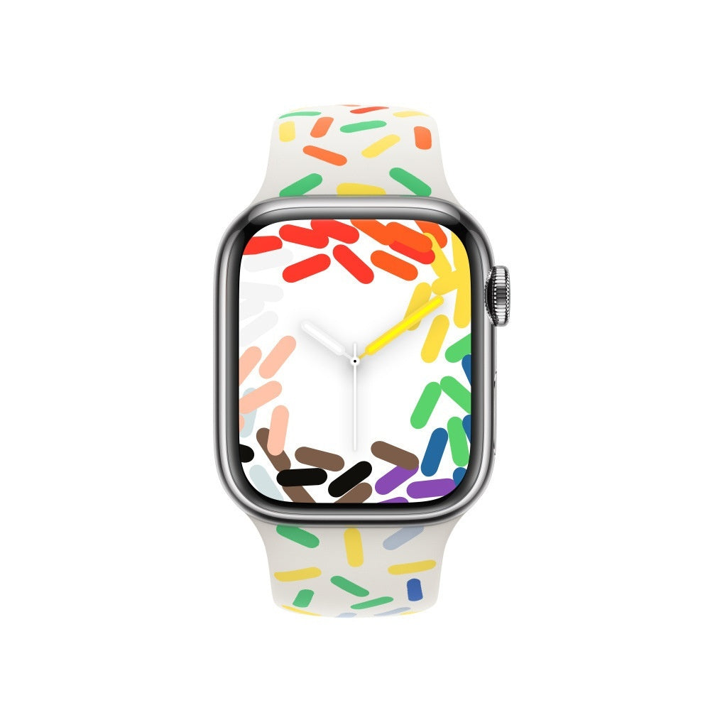 Applicable Silicone Strap for Smart Watch Rainbow Collection with Color Options - applicable silicone strap smart watch