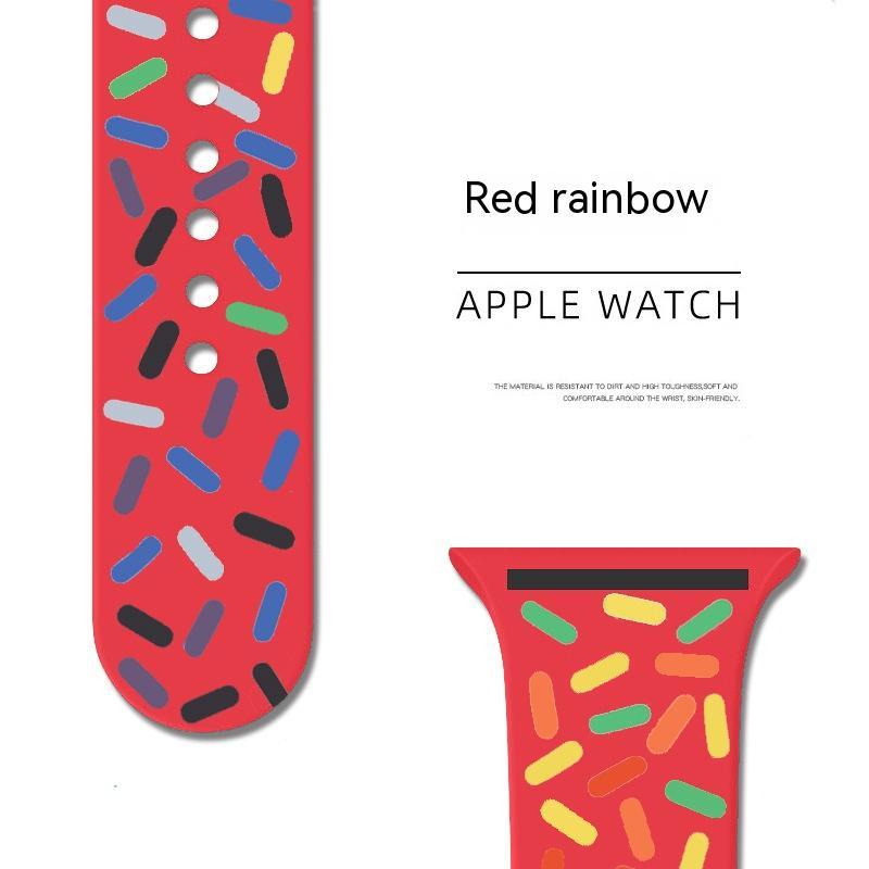 Applicable Silicone Strap for Smart Watch Rainbow Collection with Color Options - applicable silicone strap smart watch