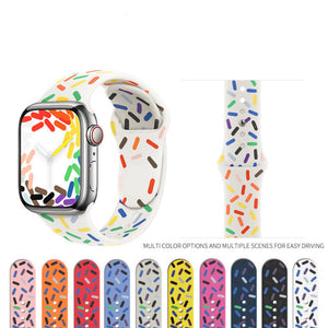 Applicable Silicone Strap for Smart Watch Rainbow Collection with Color Options - applicable silicone strap smart watch