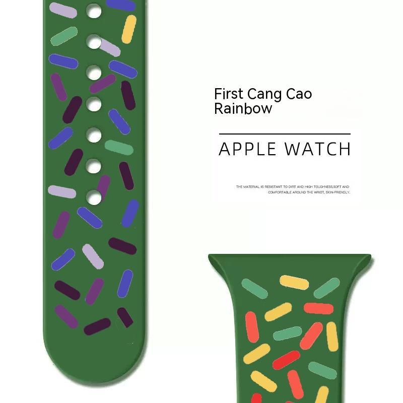 Applicable Silicone Strap for Smart Watch Rainbow Collection with Color Options - applicable silicone strap smart watch