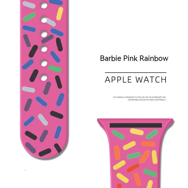 Applicable Silicone Strap for Smart Watch Rainbow Collection with Color Options - applicable silicone strap smart watch