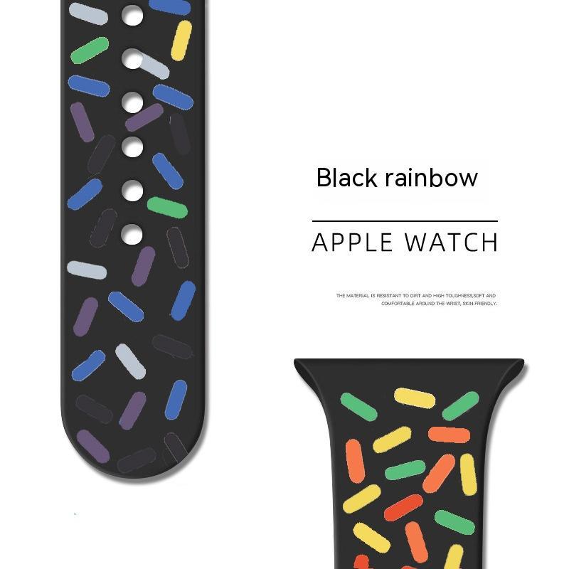 Applicable Silicone Strap for Smart Watch Rainbow Collection with Color Options - applicable silicone strap smart watch