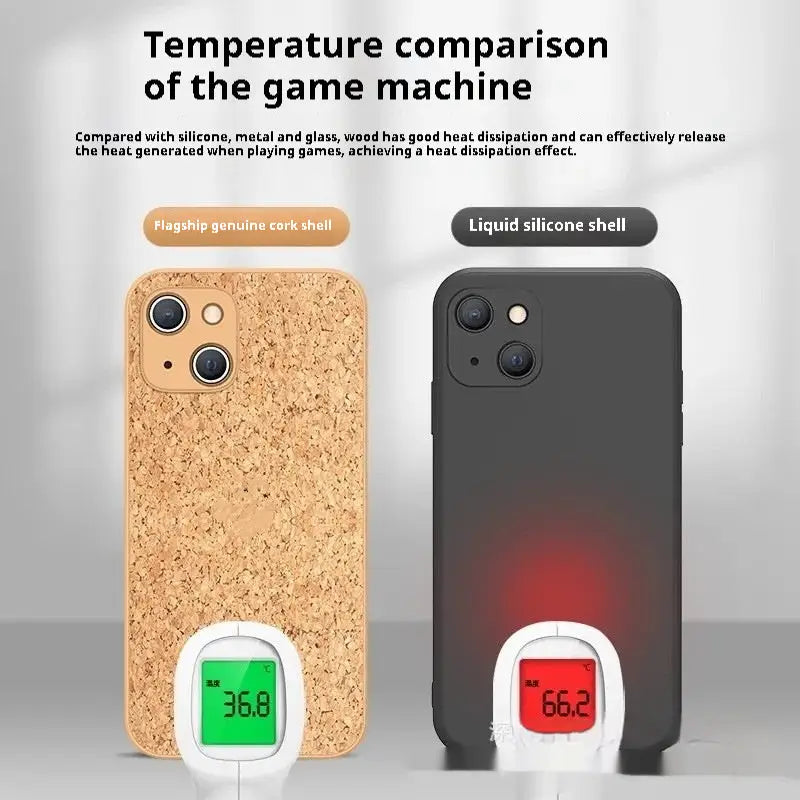 Heat Dissipation Phone Case Cork Silicone Anti-Wear Shockproof for Apple - 15Promax All-inclusive heat dissipation