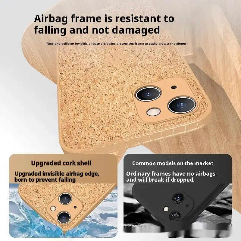 Heat Dissipation Phone Case Cork Silicone Anti-Wear Shockproof for Apple - 15Promax All-inclusive heat dissipation