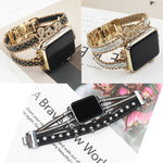 Applicable To Smart Letters Leather Watch Strap - Smart Letters Leather Watch Strap in Color White