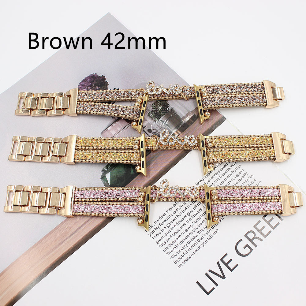 Applicable To Smart Letters Leather Watch Strap - Smart Letters Leather Watch Strap in Color White