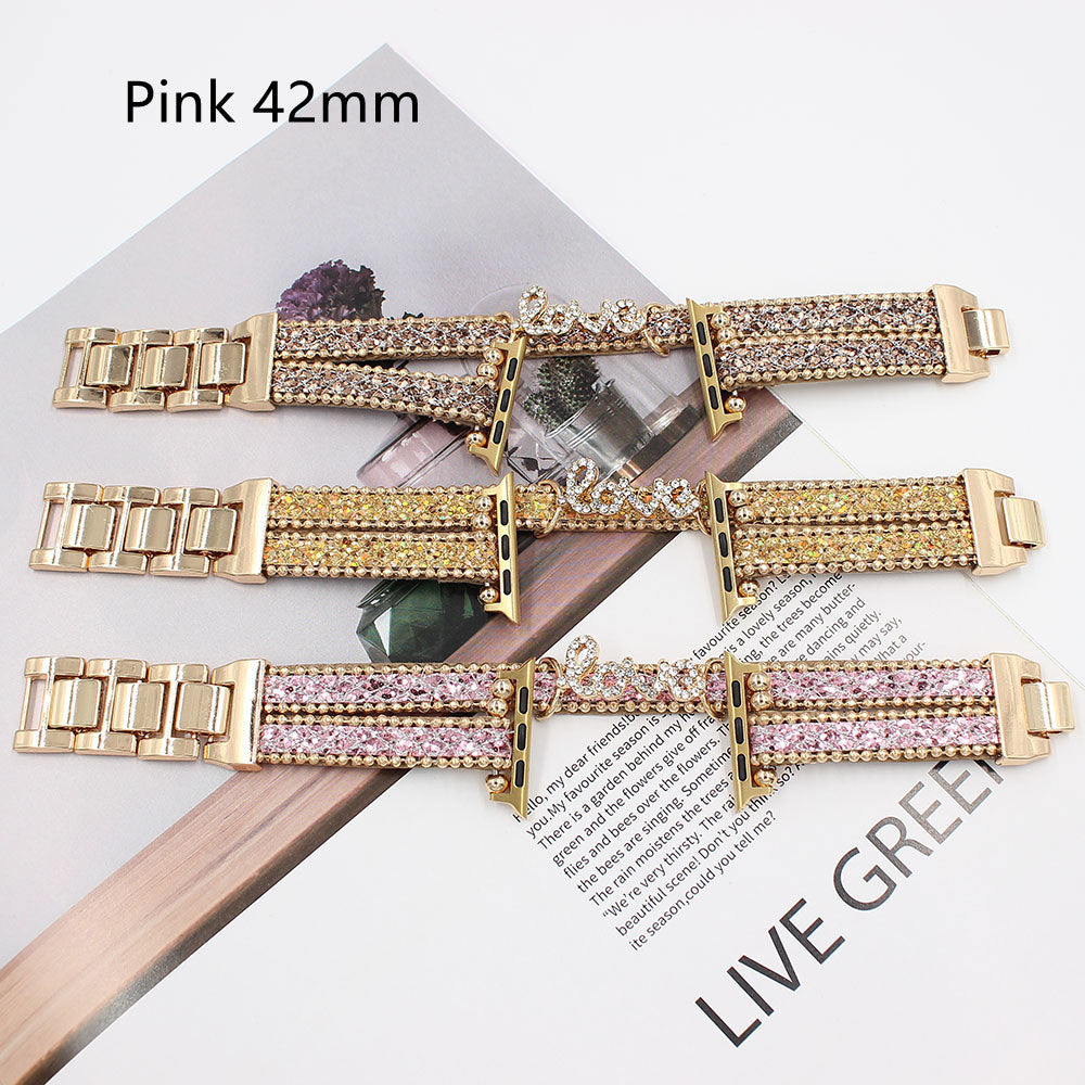 Applicable To Smart Letters Leather Watch Strap - Smart Letters Leather Watch Strap in Color White