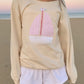 Apricot Yellow Sailboat Loose Polyester Shirt Womens S-XXL Asian Size - Teleplus apricot yellow