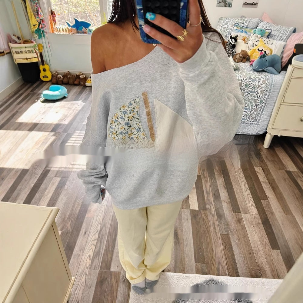 Apricot Yellow Sailboat Loose Polyester Shirt Womens S-XXL Asian Size - Teleplus apricot yellow