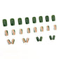 Army Green Corrugated Lines Nail Art Set with European Style Ins Design - Teleplus for army green corrugated lines nail