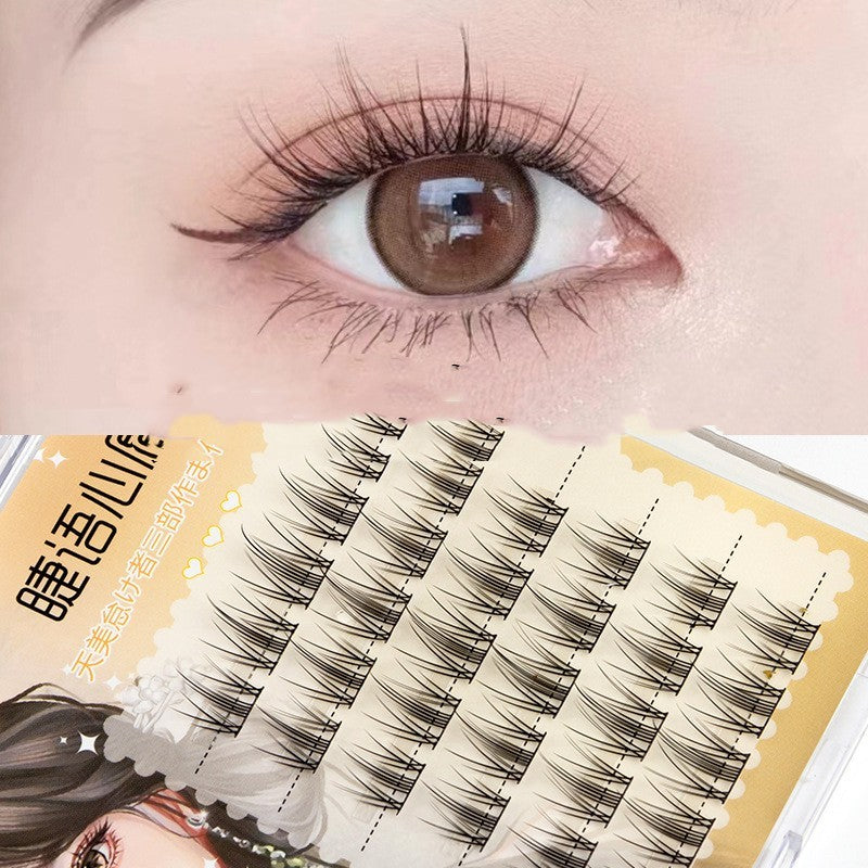 Artificial Fiber Guppy False Eyelashes in Caramel and Black for Lashes - Teleplus segment caramel guppy false eyelashes