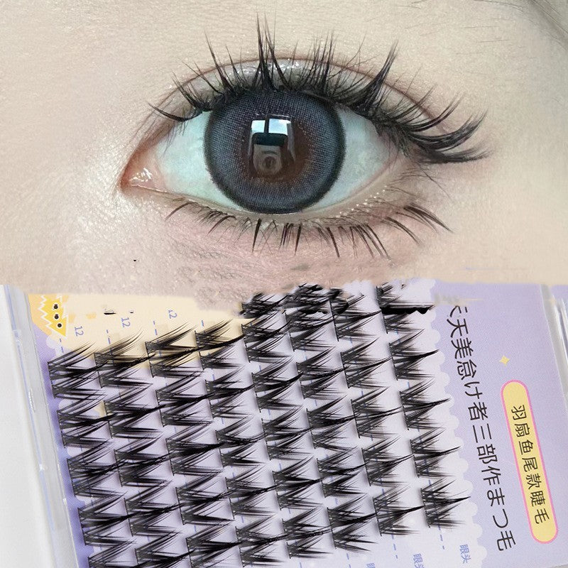 Artificial Fiber Guppy False Eyelashes in Caramel and Black for Lashes - Teleplus segment caramel guppy false eyelashes