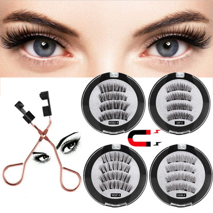 Artificial Fiber Magnetic Eyelash Curler with Clip Sleeve for Natural Look - Teleplus natural magnetic eyelash clip