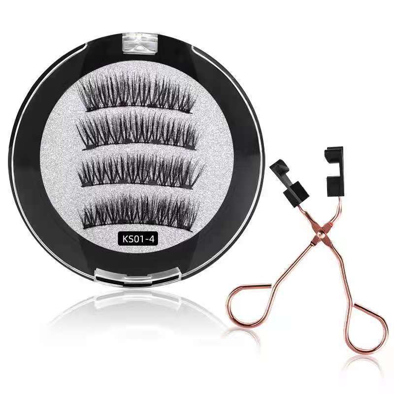 Artificial Fiber Magnetic Eyelash Curler with Clip Sleeve for Natural Look - Teleplus natural magnetic eyelash clip
