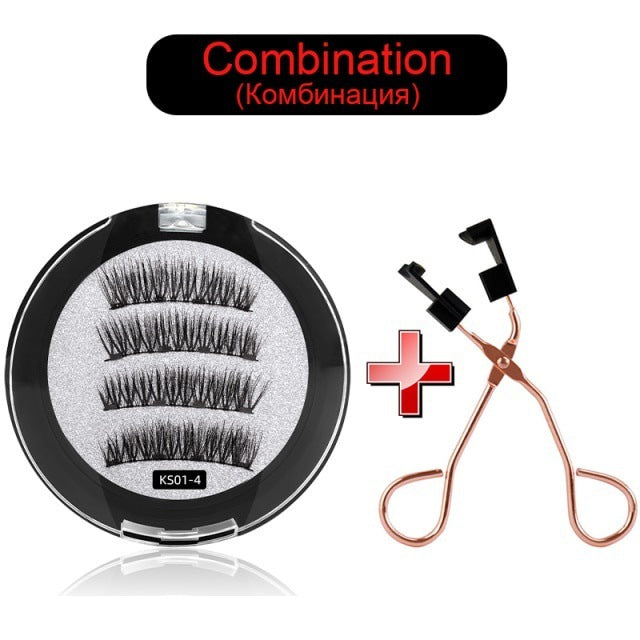 Artificial Fiber Magnetic Eyelash Curler with Clip Sleeve for Natural Look - Teleplus natural magnetic eyelash clip