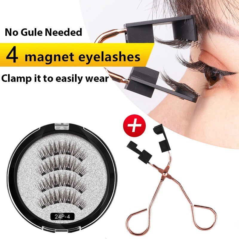 Artificial Fiber Magnetic Eyelash Curler with Clip Sleeve for Natural Look - Teleplus natural magnetic eyelash clip