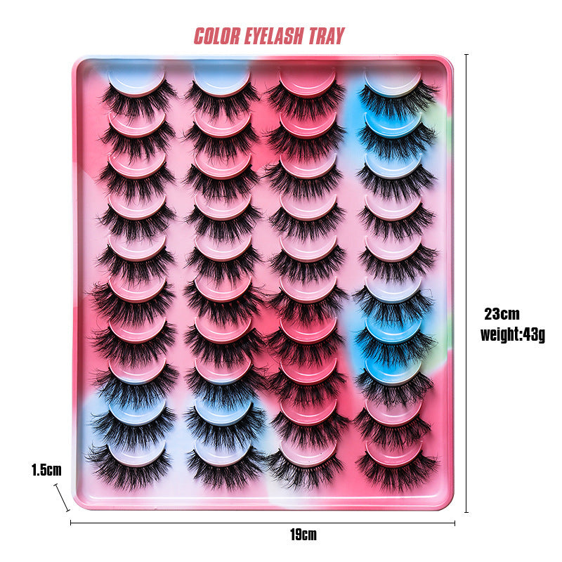 Artificial Mink Hair Eyelashes 20 Pairs Handmade Colorful Eyelash Set - Teleplus artificial mink hair eyelashes handmade