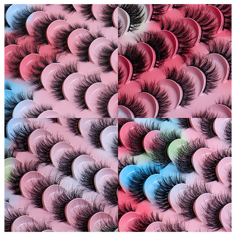 Artificial Mink Hair Eyelashes 20 Pairs Handmade Colorful Eyelash Set - Teleplus artificial mink hair eyelashes handmade