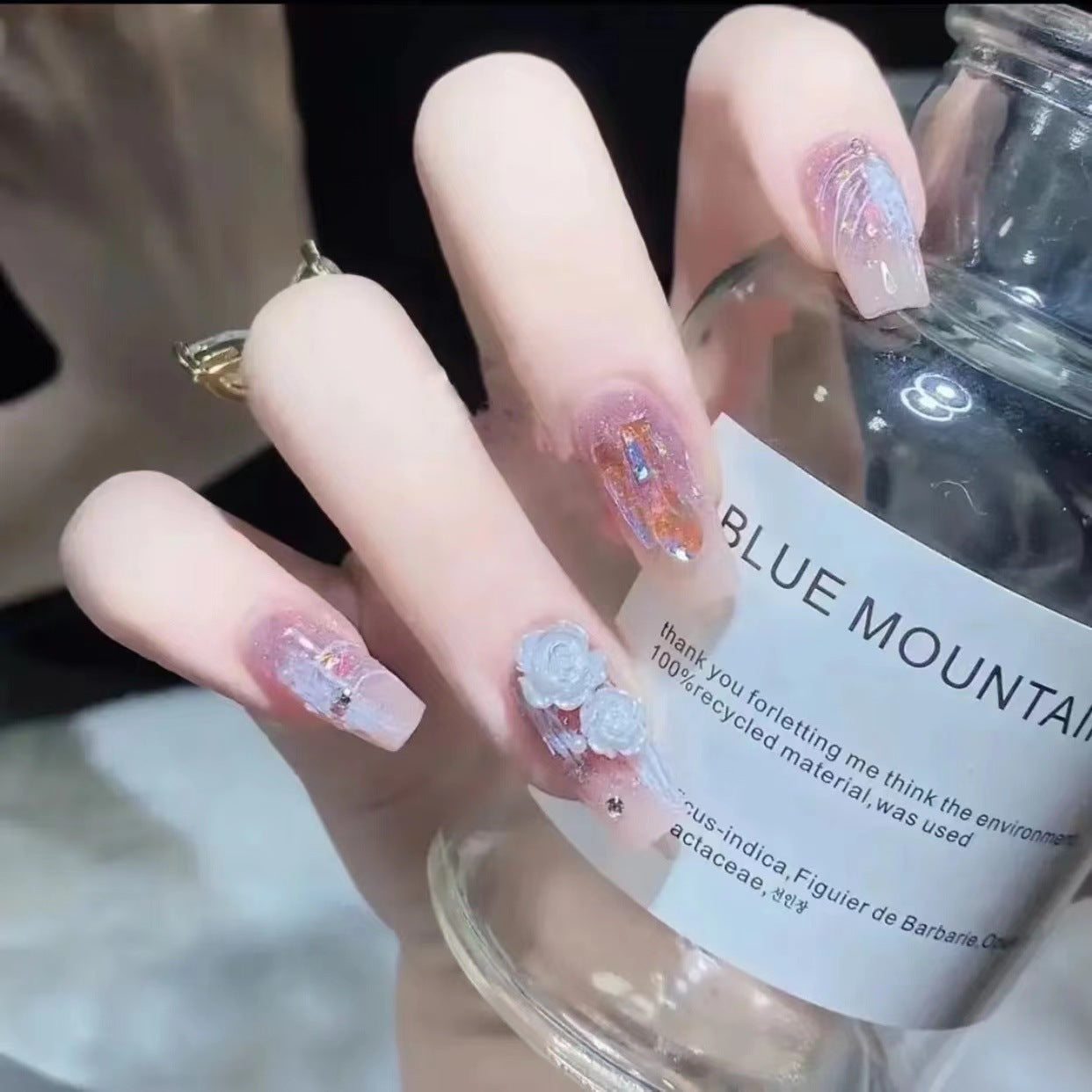 Aurora Diamond Manicure Kit with Gradient Plaster and Glue for Ladies - Teleplus gradient plaster aurora diamond