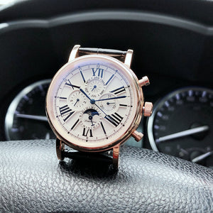 Automatic Domineering Fashion Watch with Leather Bridge Strap Waterproof - for Bold Gentlemen automatic domineering