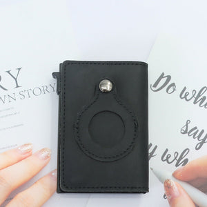 Automatic Leather Card Case with Custom Passbook Slot for Men and Women - Never Lose Your Again Seriously leather card