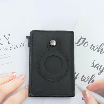Automatic Leather Card Case with Custom Passbook Slot for Men and Women - Never Lose Your Again Seriously leather card