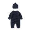 Autumn And Winter Knitted Onesie Hemp Hemp Ha Yi - Navy Blue