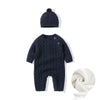 Autumn And Winter Knitted Onesie Hemp Hemp Ha Yi - Navy Blue Add wool