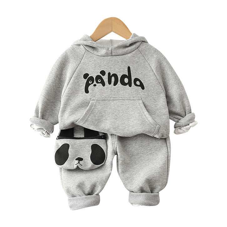 Autumn And Winter Lesser Panda Cotton Comfortable Long Sleeve Suit - Cuddle Up in Lesser Panda Cotton PJs for Tiny