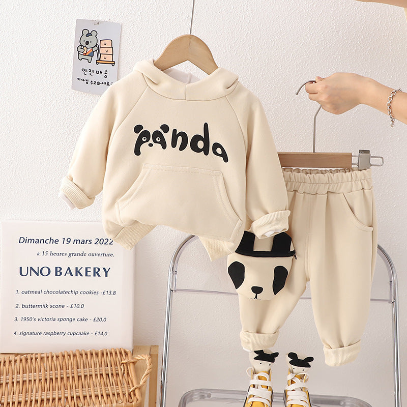 Autumn And Winter Lesser Panda Cotton Comfortable Long Sleeve Suit - Cuddle Up in Lesser Panda Cotton PJs for Tiny