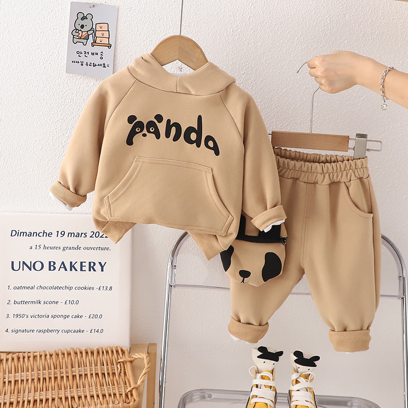 Autumn And Winter Lesser Panda Cotton Comfortable Long Sleeve Suit - Cuddle Up in Lesser Panda Cotton PJs for Tiny