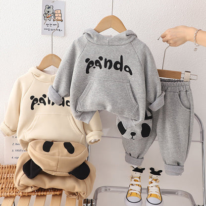 Autumn And Winter Lesser Panda Cotton Comfortable Long Sleeve Suit - Cuddle Up in Lesser Panda Cotton PJs for Tiny