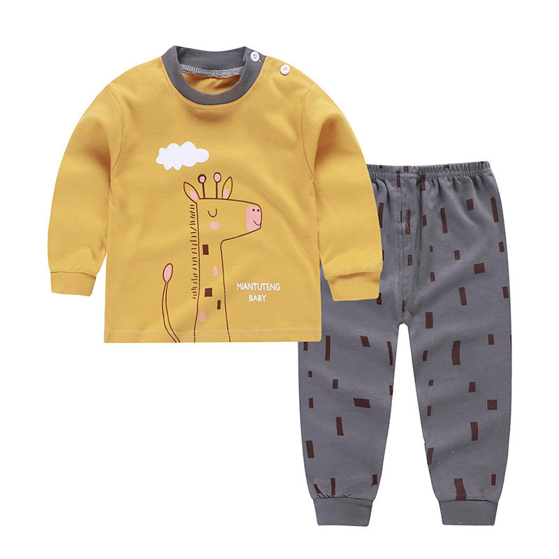 Autumn And Winter Pajamas Baby Autumn Clothes Long Trousers Girls’ Home Clothes Long Sleeves - Cozy Long Clothes