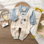 Autumn Baby One Month Old Jumpsuit Baby Boy Korean Style Long Sleeve - Autumn Baby Boy Korean Style Long Sleeve Jumpsuit