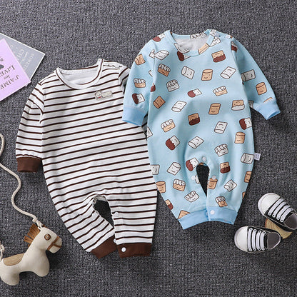 Autumn Clothing Pure Cotton Baby Rompers Pajamas - Autumn Cotton Baby Rompers and Pajamas Collection