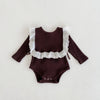 Autumn Solid Triangle Baby Solid Bodysuit - Ciemnobrązowy